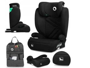 Fotelik lionelo Hugo i-Size Black Carbon 15-36 kg + Organizer Lionelo 40 x 70 cm odcienie szarości i srebra - Foteliki samochodowe - miniaturka - grafika 1