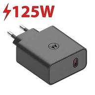 Ładowarki do telefonów - Motorola Wall Charger TurboPower 125W GaN USB-A w/ 1m USB-C, Black - miniaturka - grafika 1