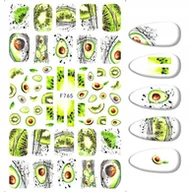 Ozdoby do paznokci - Naklejki Do Zdobienia Paznokci Wzory Awokado  F-765 - miniaturka - grafika 1