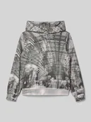 Swetry dla chłopców - Bluza o kroju regular fit z kapturem i dodatkiem bawełny - miniaturka - grafika 1