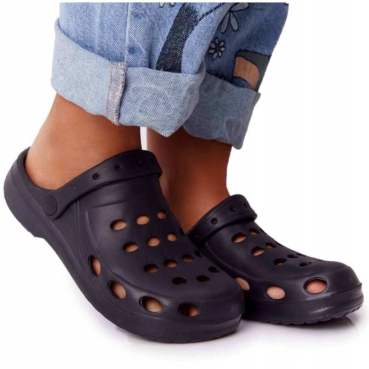 Chodaki Klapki Piankowe Czarne Ogrodowe Basenowe 44