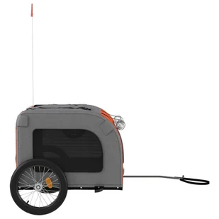 Przyczepka rowerowa dla psa, pomarańczowo-szara, tkanina Oxford Lumarko! - Sprzęt podróżny i transportery dla psów - miniaturka - grafika 7