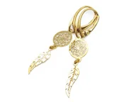 Kolczyki - Pozłacane kolczyki mały łapacz snów - miniaturka - grafika 1