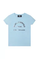 Koszulki dla dziewczynek - Karl Lagerfeld t-shirt bawełniany dziecięcy kolor niebieski - miniaturka - grafika 1
