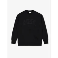 Bluzy sportowe męskie - MANTO Bluza Bez Kaptura Varsity Black - miniaturka - grafika 1
