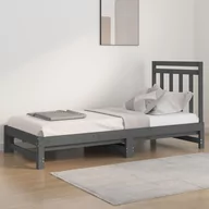 Łóżka - Lumarko Łóżko rozsuwane, szare, 2x(90x200) cm, lite drewno sosnowe - miniaturka - grafika 1