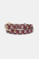 Paski - Guess pasek damski kolor bordowy BW9178 P4425 - miniaturka - grafika 1