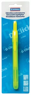 Donau Zakreślacz automatyczny D-Click, 1-4mm (linia), blister, żółty 7353901PL-11 - Zakreślacze - miniaturka - grafika 2