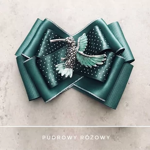 Pudrowy Różowy Brosza zielona Koliber SPRING New - Broszki - miniaturka - grafika 1