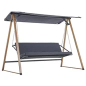 Huśtawki - HUŚTAWKA OGRODOWA Z DASZKIEM W KOLORZE GRAFITOWYM - miniaturka - grafika 1
