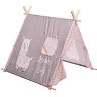 Namioty i tipi dla dzieci - Home Styling Collection Namiot dla dzieci LAMA 101x106x106 cm różowy HZ1991200-pink - miniaturka - grafika 1