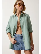 Bluzki damskie - Happiness Istanbul Koszula w kolorze miętowym - miniaturka - grafika 1