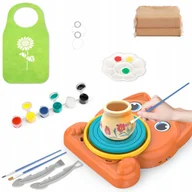 Zabawki kreatywne - KOŁO GARNCARSKIE ZESTAW KREATYWNY DLA DZIECI DO TWORZENIA Z GLINY CERAMIKI - miniaturka - grafika 1