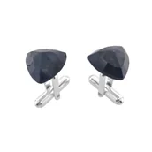 Spinki do mankietów i krawatów - Spinki do mankietów Szafir niebieski (S1094) Srebrne [925] - miniaturka - grafika 1