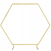 Balony i akcesoria - Stojak metalowy złoty HEKSAGON na balony i dekoracje 2m Tło do zdjęć - miniaturka - grafika 1