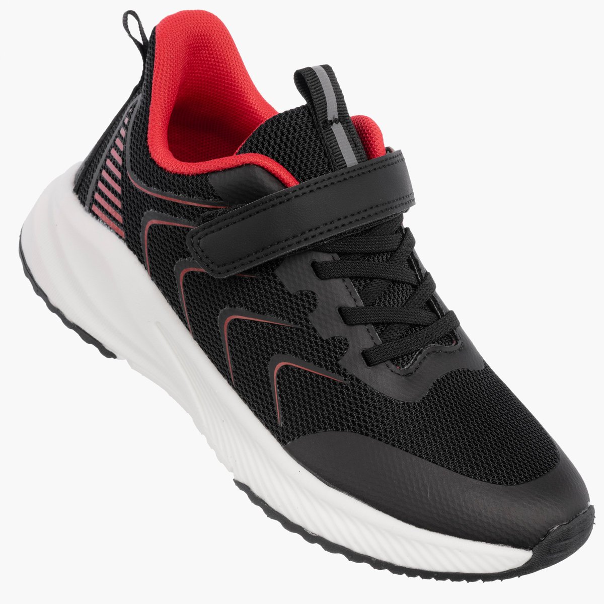 Buty Dziecięce Sportowe Czarne NA RZEPY Materiałowe Lekkie Przewiewne 27