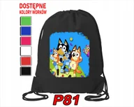 Worki na buty - WOREK SZKOLNY NA WF BUTY DLA DZIECKA NIEBIESKI PIESEK KRÓLIKO + IMIĘ - miniaturka - grafika 1