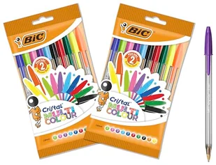 BIC Crystal Multicolour Długopis kulkowy Large Point (1,6 mm) - różne kolory, zestaw 2 kieszeni 10 szt - Długopisy - miniaturka - grafika 1