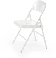 Krzesła - Krzesło metalowe K565 białe składane HALMAR - miniaturka - grafika 1