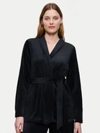 Piżamy damskie - Triumph Koszulka piżamowa Sensual Velour 10225078 Czarny Relaxed Fit - miniaturka - grafika 1