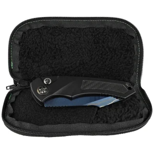Nóż automatyczny Heretic Pariah-A Custom DLC Aluminium / Carbon Fiber Inlays, Blued Baker Forge AuroraMai Damascus by Tony Marfione Jr. - Noże - miniaturka - grafika 7