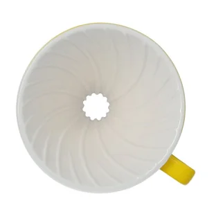 TIAMO Ceramiczny drip Tiamo z uchem V02 Żółty 4715660755448 - Zaparzacze i kawiarki - miniaturka - grafika 6