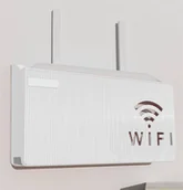 Półki do salonu - Naścienna Półka Na Router Wi-Fi Biała Ag986 - miniaturka - grafika 1
