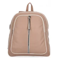 Torebki damskie - Miejski Plecak Damski 2 Komory firmy Hernan HB0407 Pudrowy Róż/Beżowy - miniaturka - grafika 1