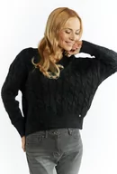 Swetry damskie - Sweter damski ze splotem - Monnari - miniaturka - grafika 1