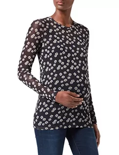 Koszulki i topy damskie - SUPERMOM Damska koszulka Ls czarny kwiat ciążowy top z długim rękawem - grafika 1
