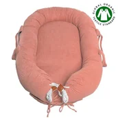 Kokony niemowlęce - Hi Little One - Kokon Gniazdko Dla Noworodka Z Organicznego Oddychającego Bio  Muślinu Gots Newborn Nest Salmon - miniaturka - grafika 1