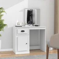 Toaletki - vidaXL Toaletka z lustrem, biała, 90x50x132,5 cm - miniaturka - grafika 1