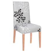 Pokrowce na meble - Pokrowiec na krzesło elastyczny szare listki HA0046 - miniaturka - grafika 1
