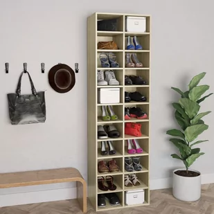 vidaXL Szafka na buty, kolor dąb sonoma, 54x34x183 cm - Szafki na buty - miniaturka - grafika 1