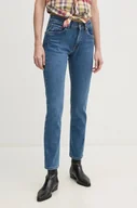 Spodnie damskie - Pepe Jeans jeansy SLIM JEANS MW GRACE damskie kolor granatowy PL204589EE3 - miniaturka - grafika 1
