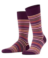 Skarpetki męskie - FALKE Męskie skarpety męskie z mikro-bloku, wzmocnione bawełniane, oddychające w paski i cienkie, 1 para skarpet, fioletowe (Wine Berry 8860), 41-42 - miniaturka - grafika 1