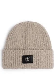 Calvin Klein Jeans Czapka damska Kobiety Sztuczne włókno szary jednolity, ONE SIZE - Czapki damskie - miniaturka - grafika 1
