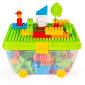 Klocki - Klocki Hemar K2 w kuferku małym z pokrywą do układania klocków pastelowe konstrukcyjne 2+ - miniaturka - grafika 1