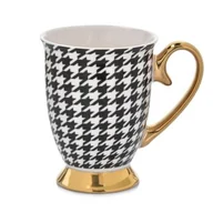 Kubki - Kubek COCO 300 ml na stopce pepitka biało-czarny - miniaturka - grafika 1