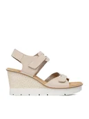 Sandały damskie - Rieker Sandały 68556-31 Beżowy - miniaturka - grafika 1