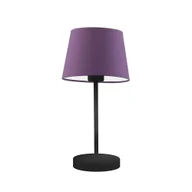 Lampy stojące - Czarna lampa stołowa z fioletowym abażurem SIENA w stylu vintage - miniaturka - grafika 1