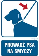 Systemy ekspozycyjne i znaki informacyjne - RB035 PROWADŹ PSA NA SMYCZY, FN - FOLIA SAMOPRZYLEPNA; (100X150MM) - miniaturka - grafika 1