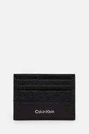 Etui na dokumenty i karty - Calvin Klein etui na karty skórzane kolor czarny K50K512315 - miniaturka - grafika 1