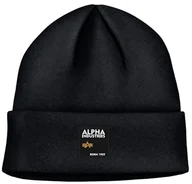 Czapki damskie - Czapka zimowa ALPHA INDUSTRIES LABEL czarna 118934 03 - miniaturka - grafika 1