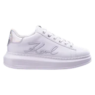 Sneakersy damskie - Damskie Sneakersy KARL LAGERFELD KAPRI SIGNIA LACE LTHR KL62510A-01I – Biały - miniaturka - grafika 1