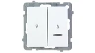 Wyłączniki światła i elektryczne - Ospel Łącznik modułowy AS żaluzjowy z podświetleniem biały - miniaturka - grafika 1