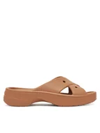 Klapki i japonki damskie - Crocs Klapki Cross Strap 210840 Brązowy - miniaturka - grafika 1