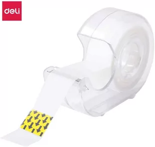 Taśma klejąca przeźroczysta Deli + dyspenser 18mm*7,62m A30011 biała - Taśmy klejące Taśma klejąca przeźroczysta Deli + dyspenser 18mm*7,62m A30011 biała - Taśmy klejące - miniaturka - grafika 1