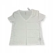 Bluzki damskie - Luźna bluzka damska na krótki rękaw biała GAP L - miniaturka - grafika 1