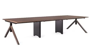 Biurko Mars - Workstation 6 - Stelaż i Blat - 360x140 cm - YZ-17 Walnut - Biurka - miniaturka - grafika 1
